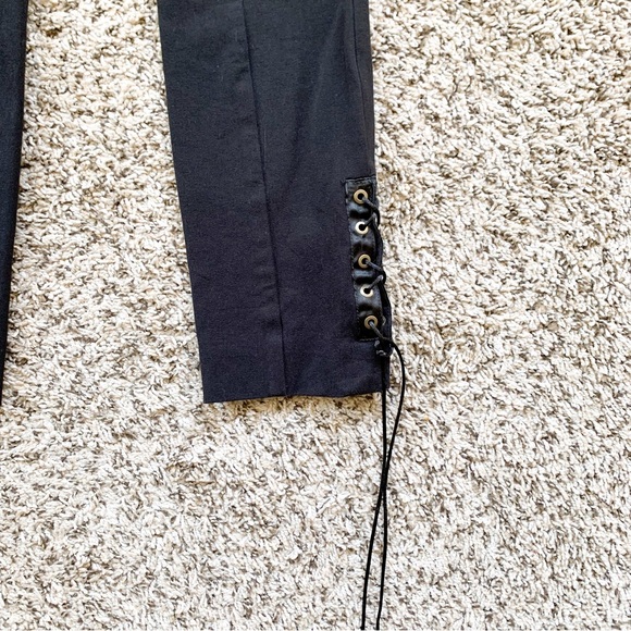 Anthropologie The Essential Slim Lace Up Trousers in Black size 0 - Picture 12 of 14